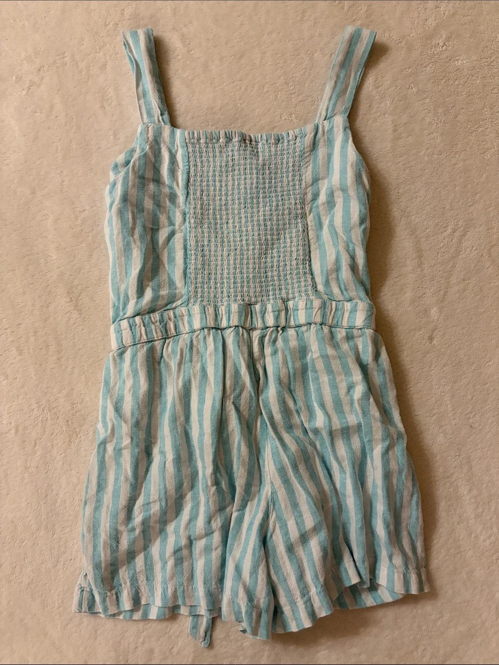 Old Navy Blue & White Striped Girls Romper